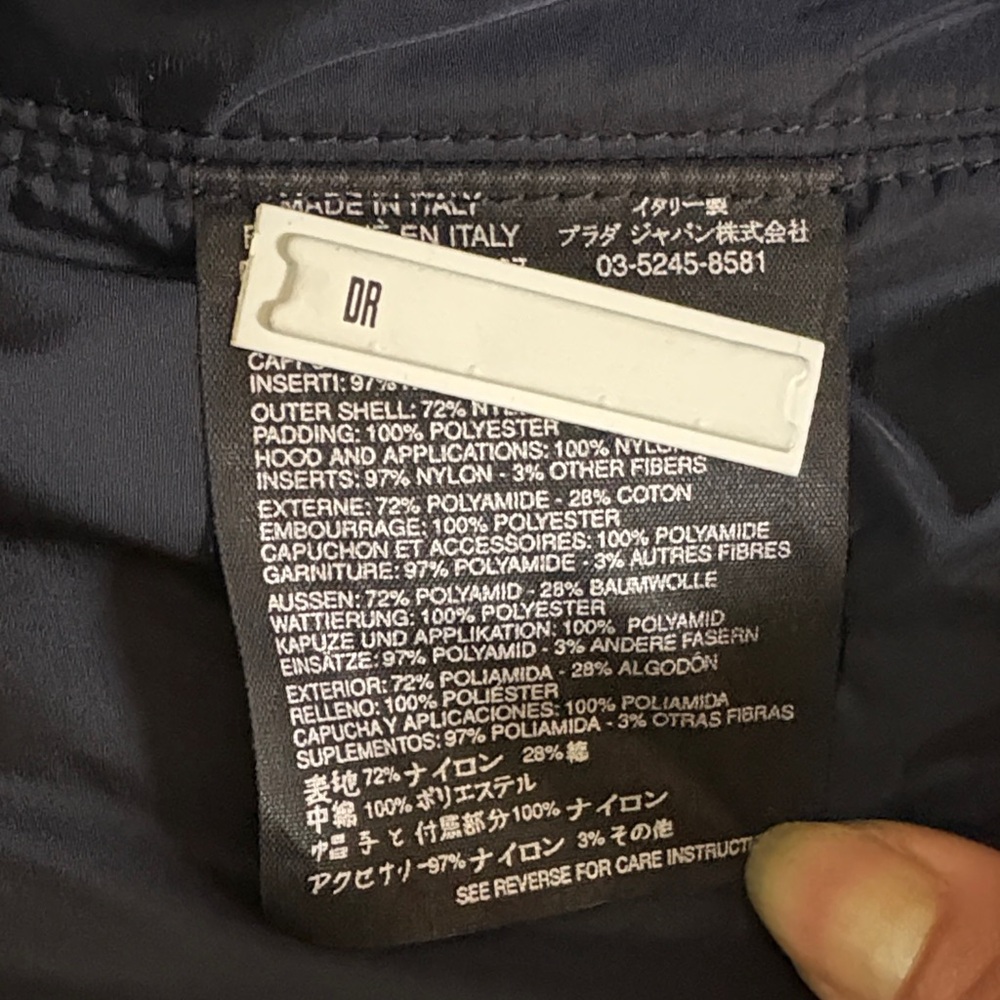 Prada Ski Jacket Charcoal Zip-Up Jacket Size 50 - Picture 4 of 16